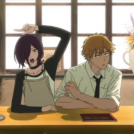 Reze and Denji in the Cafe Choicer Voicer Pack cover